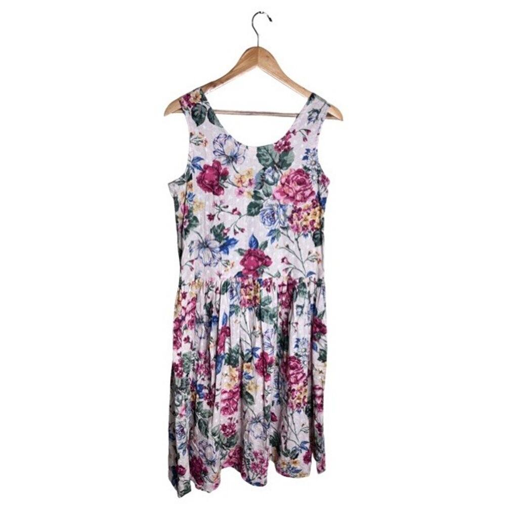 Vintage Brights Creek Dress Floral Cottagecore Tea Party Size 8 White Pink - Picture 3 of 8